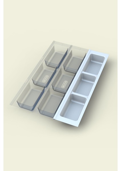 Mutfak Çekmece Içi Kaşıklık, Beyaz Üç Bölmeli Modül 11CM x 48CM fırsatları