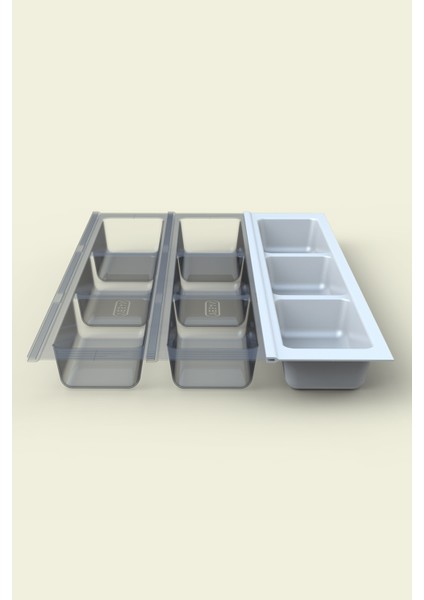 Mutfak Çekmece Içi Kaşıklık, Beyaz Üç Bölmeli Modül 11CM x 48CM indirimleri