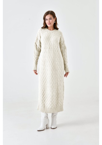 Sepet Örgülü Triko Elbise