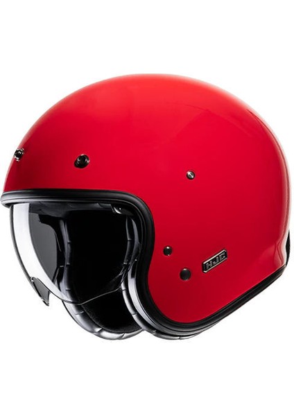 V31 Yarım Motosiklet Kaskı Derin Kırmızı