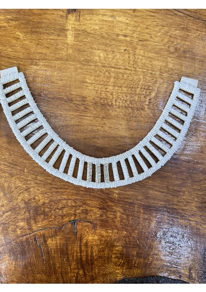 Inci Işleme Zirkon Taşlı Beyaz Yaka Dikiş Aplike 26X4 cm indirimleri