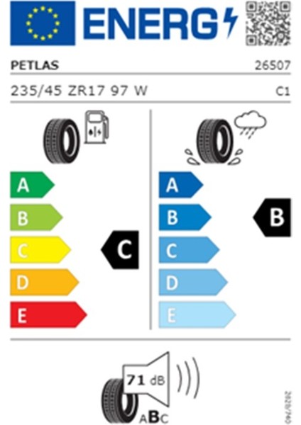 235/45 R17 Tl 97W Reınf. Velox Sport PT741 Oto Yaz Lastiği (Üretim Yılı:2025)