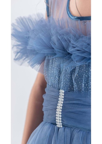 Uzun Etek Kız Çocuk Robası Şifon Abiye M00723 fırsatları