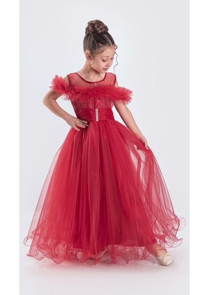 Uzun Etek Kız Çocuk Robası Şifon Abiye M00723