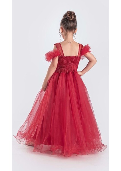 Uzun Etek Kız Çocuk Robası Şifon Abiye M00723 modelleri