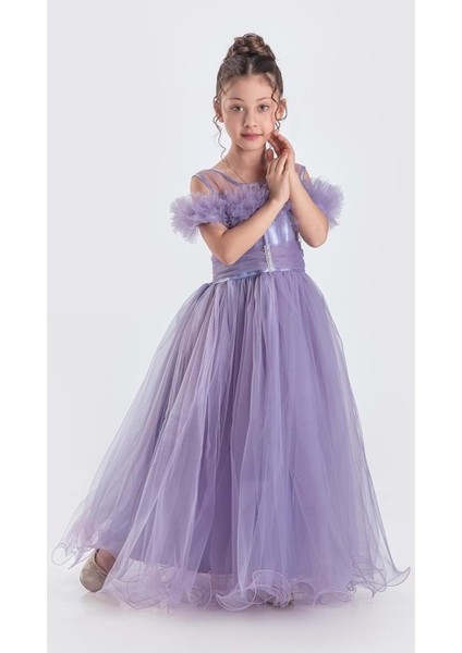 Uzun Etek Kız Çocuk Robası Şifon Abiye M00723