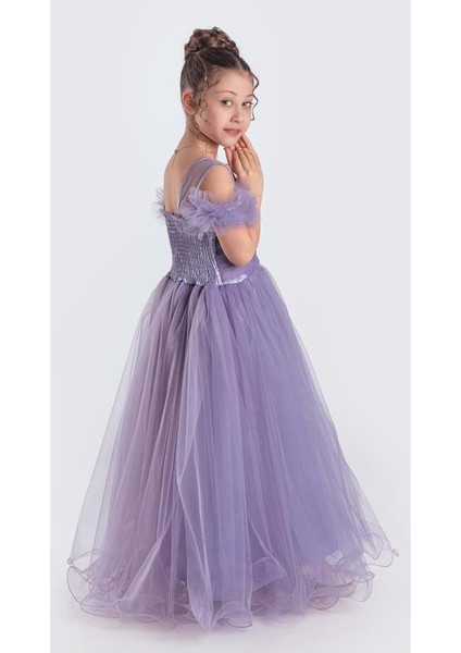 Uzun Etek Kız Çocuk Robası Şifon Abiye M00723 fiyatları