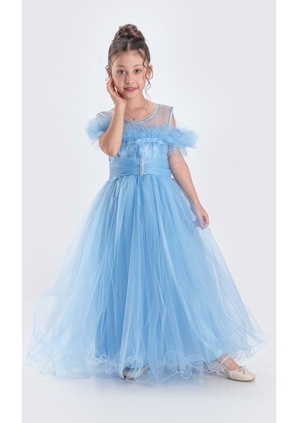 Uzun Etek Kız Çocuk Robası Şifon Abiye M00723