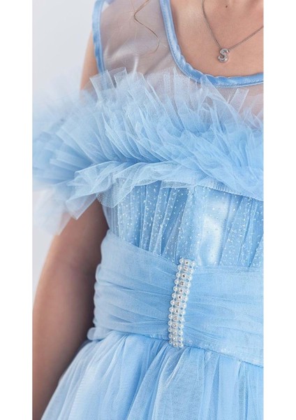 Uzun Etek Kız Çocuk Robası Şifon Abiye M00723 fırsatları