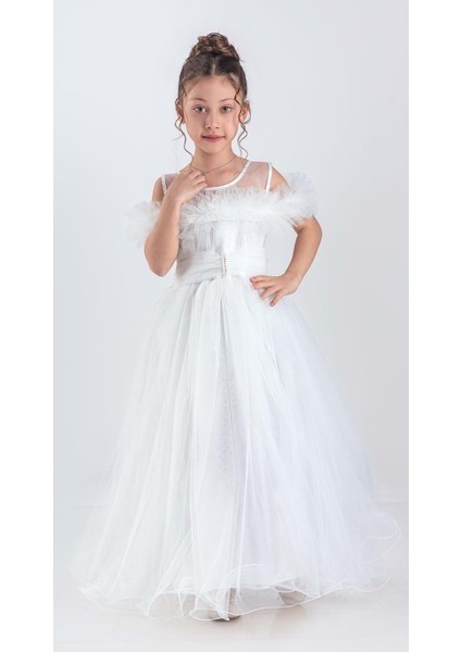 Uzun Etek Kız Çocuk Robası Şifon Abiye M00723