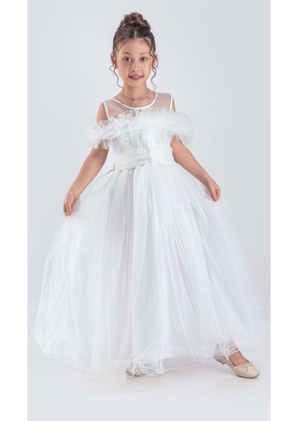 Uzun Etek Kız Çocuk Robası Şifon Abiye M00723 fırsatları