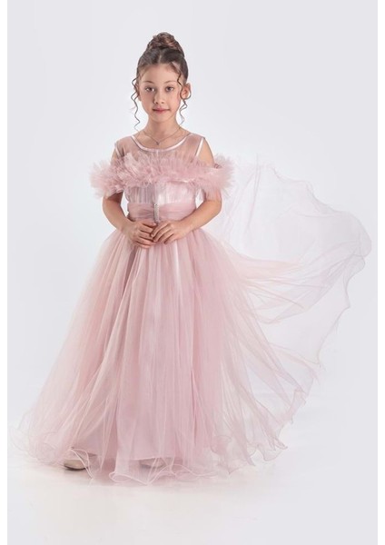 Uzun Etek Kız Çocuk Robası Şifon Abiye M00723