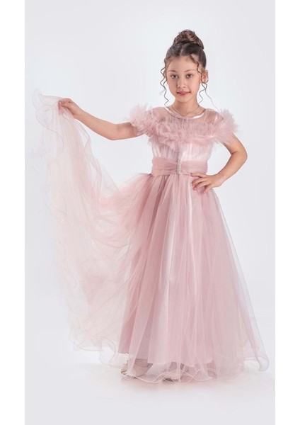 Uzun Etek Kız Çocuk Robası Şifon Abiye M00723 fiyatları