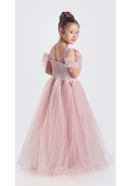 Uzun Etek Kız Çocuk Robası Şifon Abiye M00723 modelleri