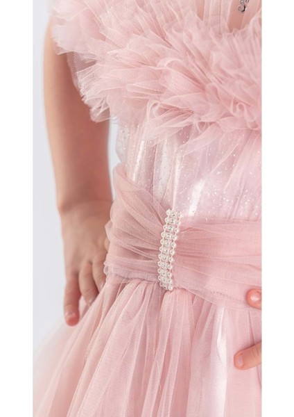 Uzun Etek Kız Çocuk Robası Şifon Abiye M00723 fırsatları