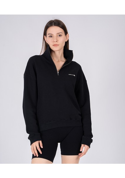 %100 Pamuk Oversize Yüksek Yakalı Furmuarlı Silva Sweatshirt