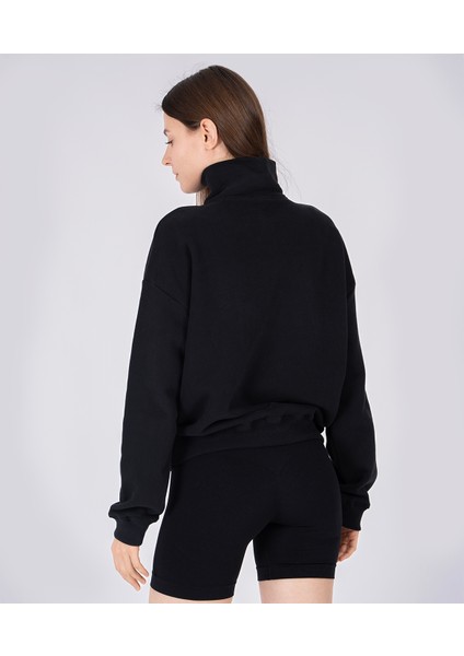 %100 Pamuk Oversize Yüksek Yakalı Furmuarlı Silva Sweatshirt indirimleri