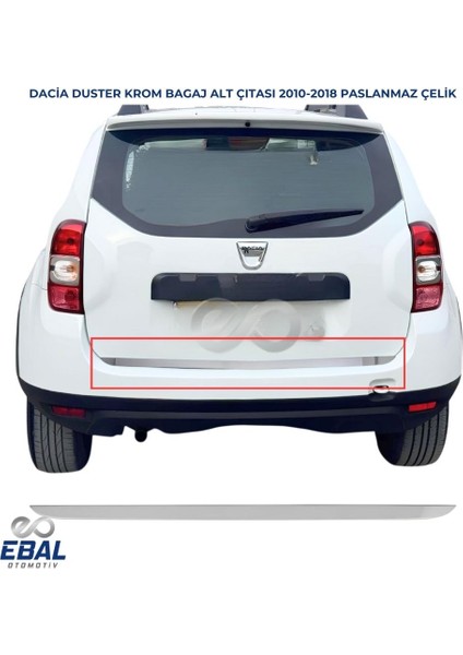 Dacia Duster Formlu Krom Bagaj Alt Çıtası Paslanmaz Çelik 2010-2018