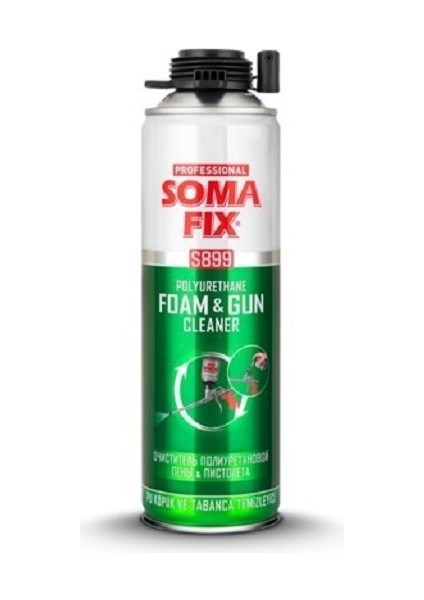 2 Adet 750 ml Somafix Tabancalı B1 Yangına Dayanıklı Poliüretan Köpük Köpük Tabancası Köpük Temizleyici Set