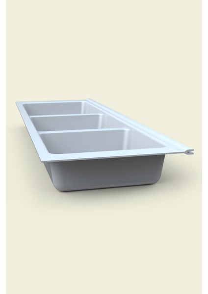 Mutfak Çekmece Içi Kaşıklık, Beyaz Üç Bölmeli Modül 16CM x 48CM fiyatları