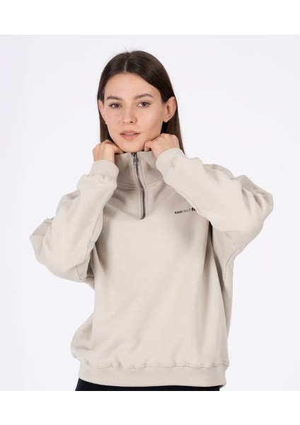 %100 Pamuk Oversize Yüksek Yakalı Furmuarlı Silva Sweatshirt fiyatları