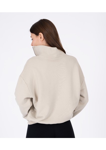 %100 Pamuk Oversize Yüksek Yakalı Furmuarlı Silva Sweatshirt modelleri