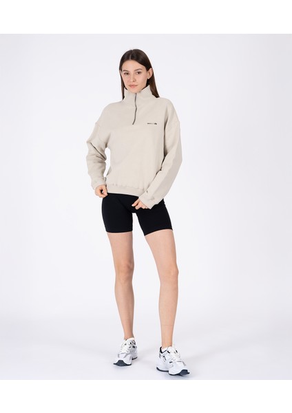 %100 Pamuk Oversize Yüksek Yakalı Furmuarlı Silva Sweatshirt fırsatları