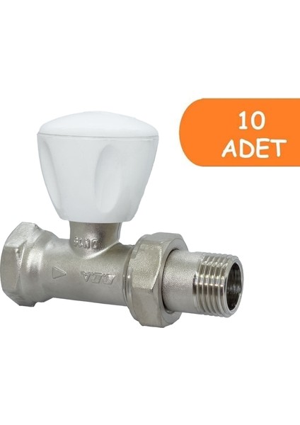 10 Adet Eca Rv3 1/2 Düz Radyatör Valfi Petek Havlupan Vanası 602120725