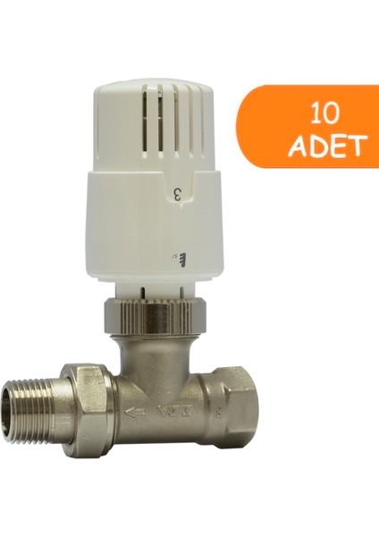 10 Adet Eca Trv4 Termostatik Düz Radyatör Valfi Petek Vanası 602120756
