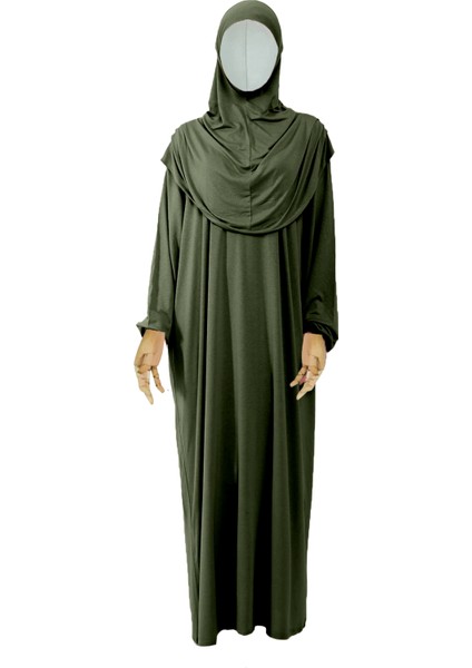 Kız Çocuk Tesettür Elbisesi Tek Parça Namaz Kıyafeti Tak Çıkar Başörtülü Pamuklu Lastikli Kolu fiyatları