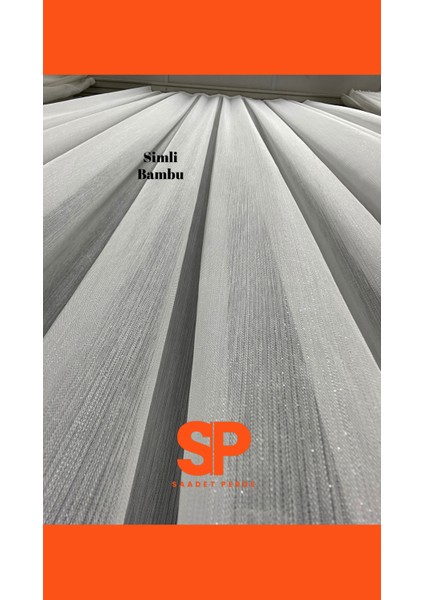 Simli Bambu 1/3 Sık Pileli Tül Perde