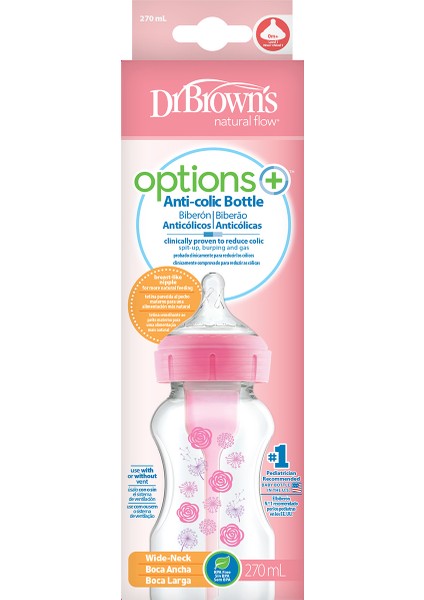 Geniş Ağız Antikolik Options+ Pp Pembe Desenli Biberon Bardak Seti fırsatları