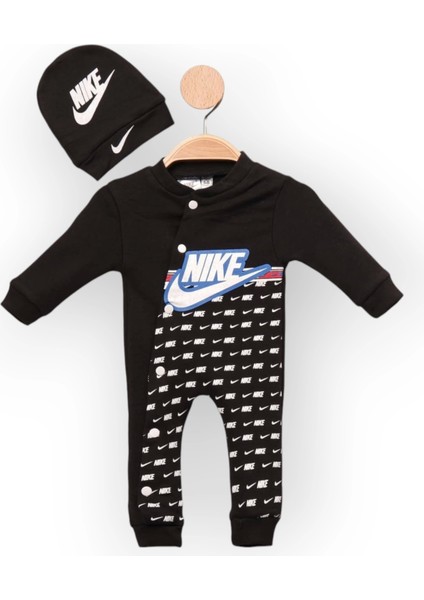 Baby Marka Nke Desen Şapkalı Tulum 6-24 Ay