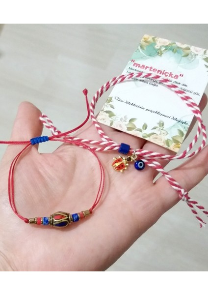 Varisit ve Hematit Doğaltaşlı Nepal Boncuk Bileklik ve Ugurböcekli Marteniçka Bileklik indirimleri