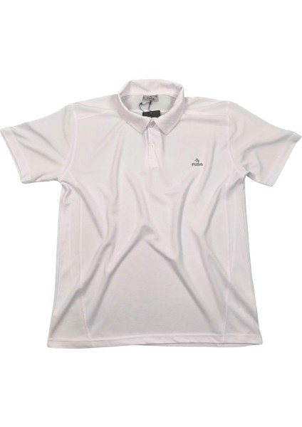 Erkek Mesh Yakalı Beyaz Tişört