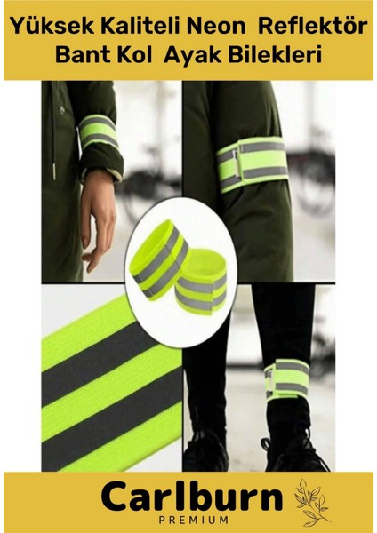 Yüksek Kaliteli Neon Sarı Kumaş Hafif 360 Derece Yansıtma Çatlamaz Reflektör Bant Kol Ayak Bilekleri