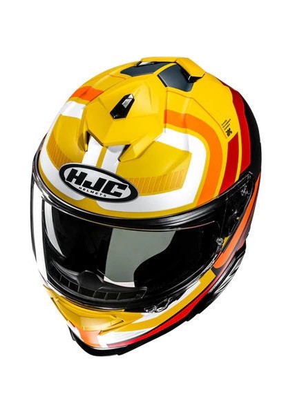 I71 Vız MC3SF Kapalı Motosiklet Kaskı Sarı Turuncu