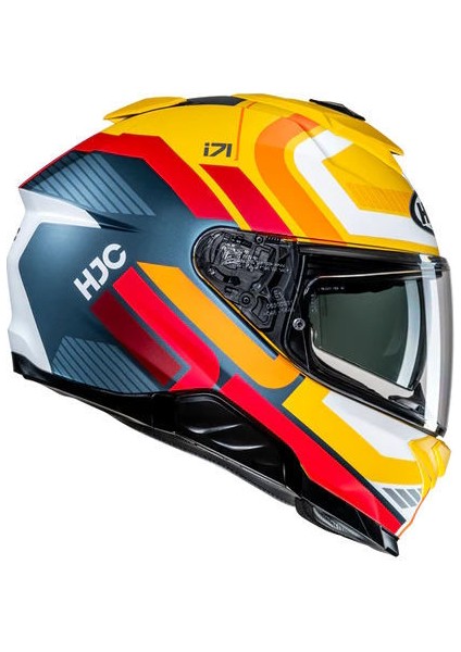 I71 Vız MC3SF Kapalı Motosiklet Kaskı Sarı Turuncu indirimleri