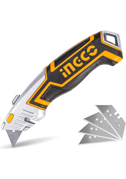 Metal Maket Bıçak Halı Bıçağı Çok Amaçlı Maket Bıçağı Küçük Değiştirilebilir 4 Adet Yedek Bıçak