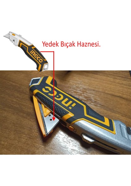 Metal Maket Bıçak Halı Bıçağı Çok Amaçlı Maket Bıçağı Küçük Değiştirilebilir 4 Adet Yedek Bıçak