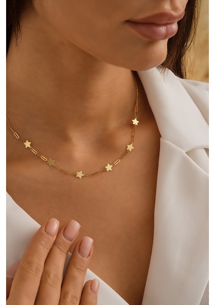 14 Ayar Altın Yıldız Ataç Kolye