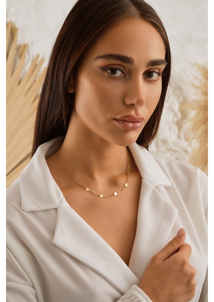 14 Ayar Altın Yıldız Ataç Kolye modelleri