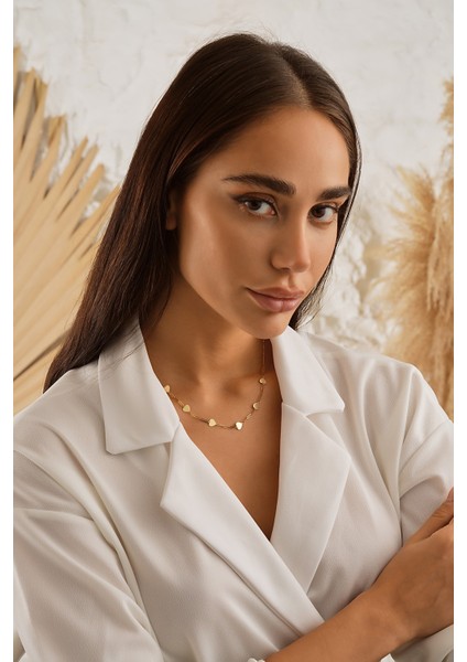 14 Ayar Altın Kalp Ataç Kolye modelleri