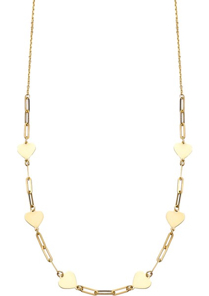 14 Ayar Altın Kalp Ataç Kolye fırsatları