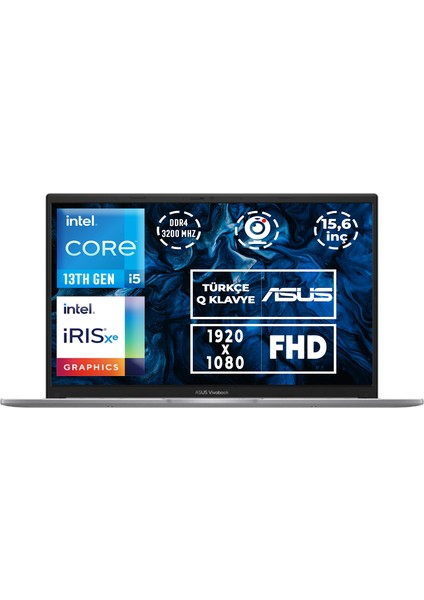 Vivobook 15 I5-1335U 16GB 2tb SSD 15.6" Fhd Freedos Taşınabilir Bilgisayar X1504VA-NJ104 006