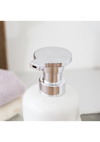 Tezgah Üstü Fırçalı Süngerli Mutfak Banyo Porselen Sıvı Sabunluk Takımı Seti Beyaz 550 ml modelleri