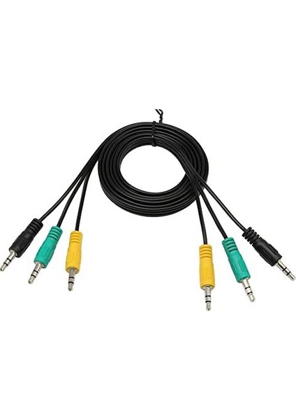 3'lü 3.5 mm Stereo 5.1 Ses Sistemi Kablosu - 1.5 Metre