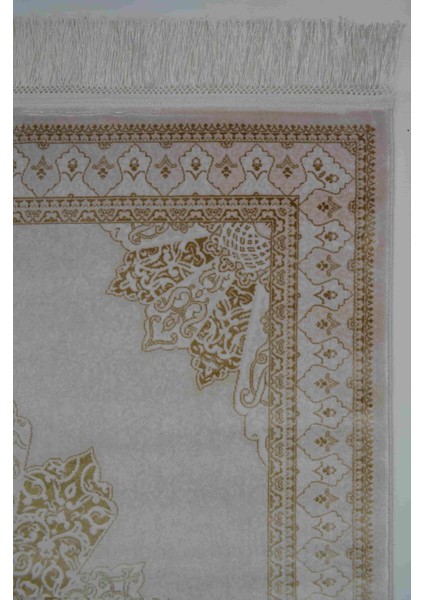 Bambu Iplikten Dokuma Parlak Tuşeli Krem Renk Halı (80 x 125 cm ) fiyatları