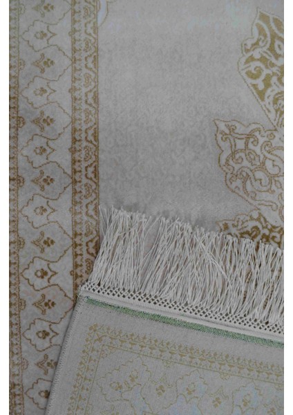 Bambu Iplikten Dokuma Parlak Tuşeli Krem Renk Halı (80 x 125 cm ) fırsatları