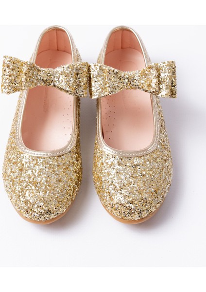 Kız Çocuk Babet Kaydırmaz Tabanlı Sedef Tasarım Suni Deri 1-4 cm Topuklu fırsatları